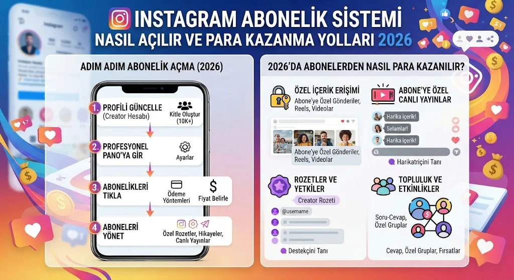Instagram Abonelik Sistemi Nasıl Açılır, Para Kazanma Yolları 2026