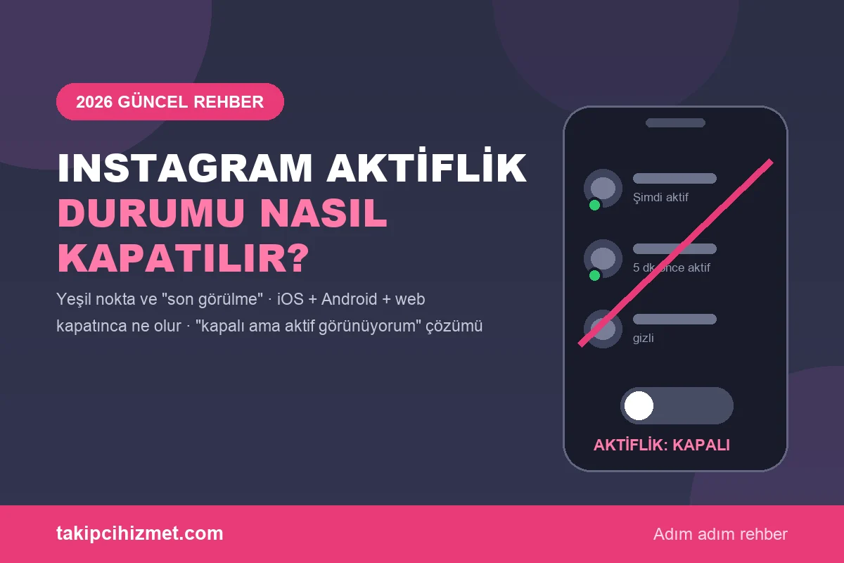Instagram Aktiflik Durumu Nasıl Kapatılır? (2026 Güncel)