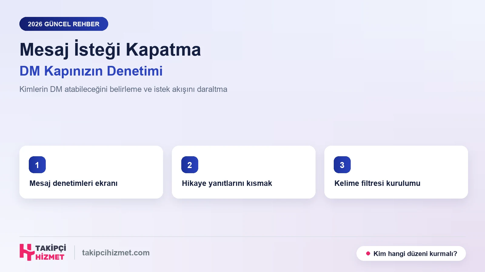 Instagram Mesaj İsteği Nasıl Kapatılır? DM Kapınızın Denetim Rehberi (2026)