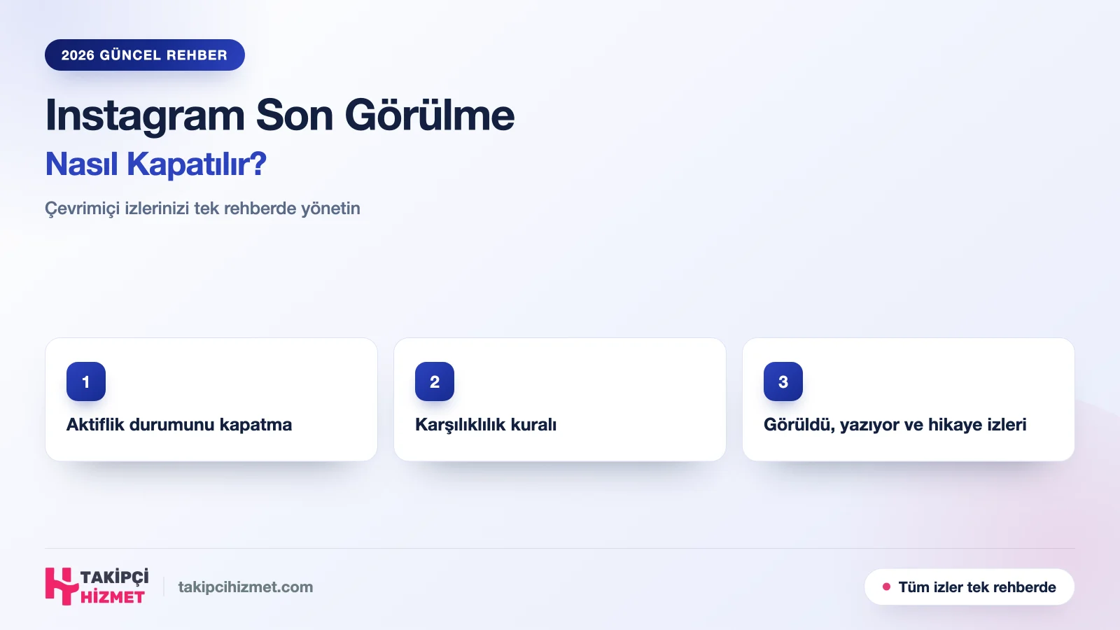 Instagram Son Görülme Nasıl Kapatılır? Çevrimiçi İzlerinizi Yönetme Rehberi (2026)