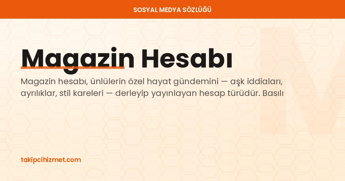 Magazin Hesabı — sosyal medya sözlüğü