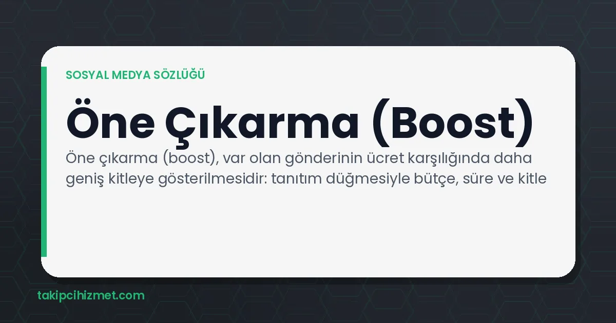 Öne Çıkarma (Boost) — sosyal medya sözlüğü