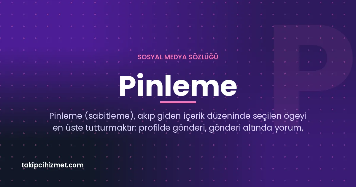 Pinleme — sosyal medya sözlüğü