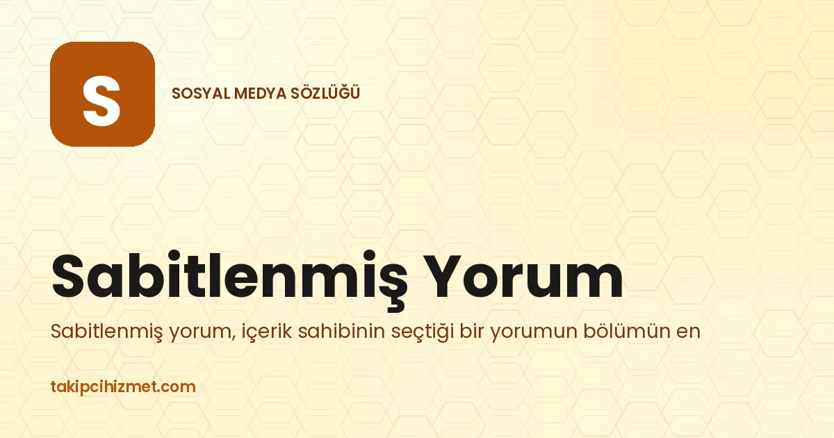 Sabitlenmiş Yorum — sosyal medya sözlüğü
